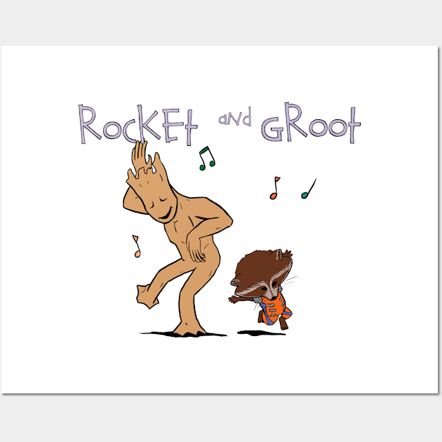 Rocket and Groot Wall Art by ggareau